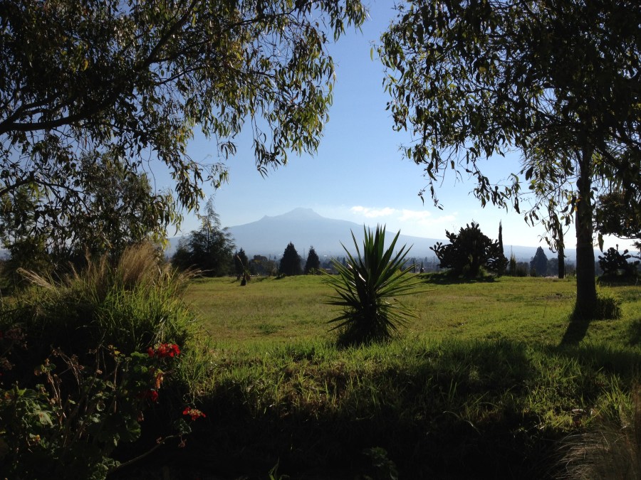 view of old volcano Malinche from the back of the property